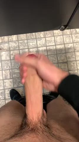 Having a bit of fun with my 21 yo cock in school public restrooms. Lmk what you think