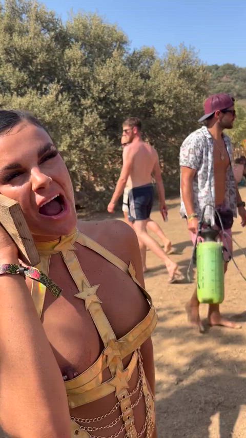 festival nipslip tits clip