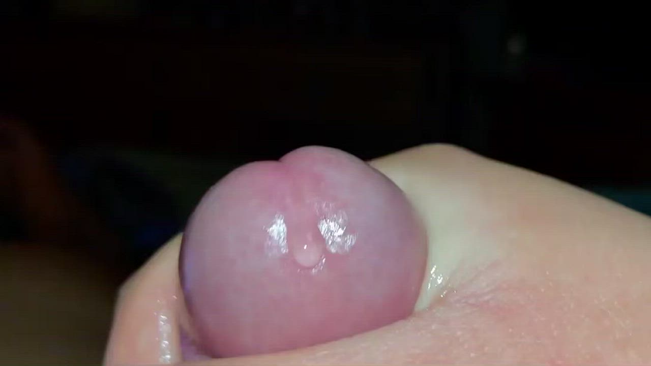 Rubbing out precum.