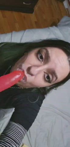 blowjob dildo drooling spit clip