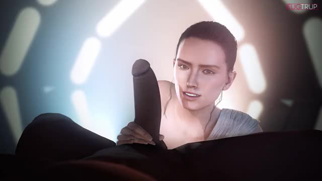 Rey tries to fit it all in her mouth (Fugtrup) [Star Wars]