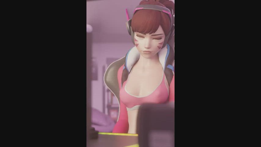gamer girl huge dildo overwatch rough sfm sex machine clip
