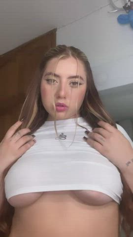 Squeeze and suck my tits daddy