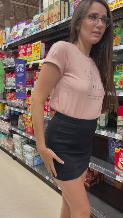 Ass to mouth with my butt plug at the grocery store