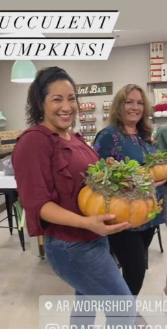 Flower Tucci and her friends showing their decorated pumpkins on Halloween 2021