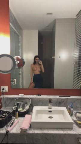 cum on tits mirror onlyfans teasing tits clip