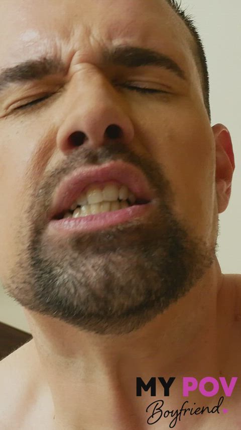 bear beard close up daddy dirty talk eye contact gay missionary pov virtual sex clip