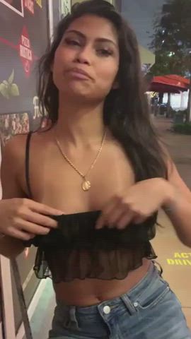 Goddess flashing her tits!