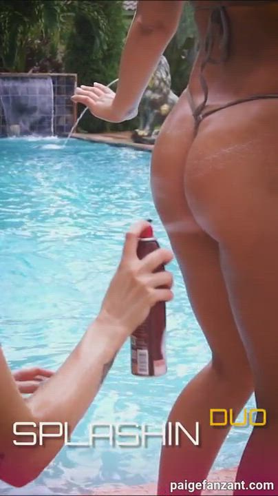 Bikini Pool Slow Motion clip