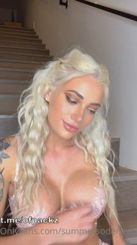Blonde Fake Boobs Pierced Tattoo clip