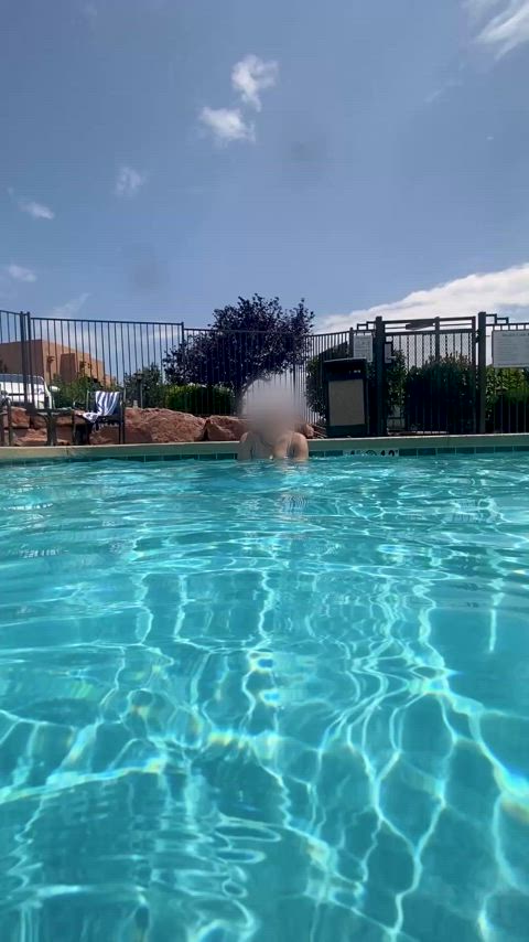 Had to go underwater so the people on the hotel pool deck wouldn’t see