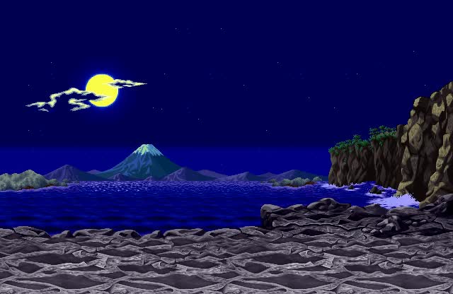 Samurai Shodown (1993) остров Гайрю ночью