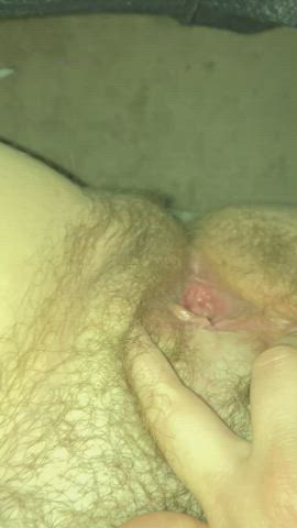 Clit Rubbing Hairy Pussy Masturbating clip