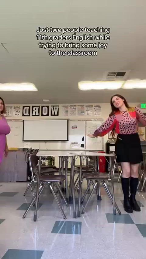 big tits dancing teacher tiktok white girl tik-tok clip