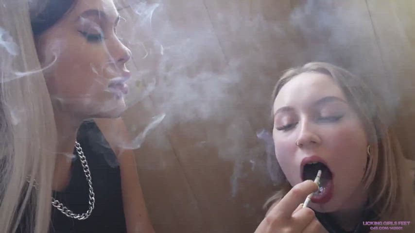 russian screaming slave smoking spit spit on face swallowing clip