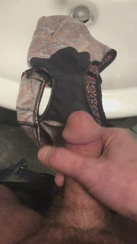 The only thing I love more than smelling my wife's panties is jerking off on them.