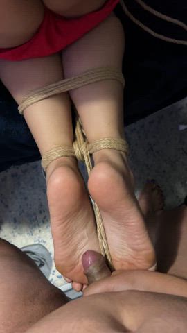 Tied soles get the second load of the session!