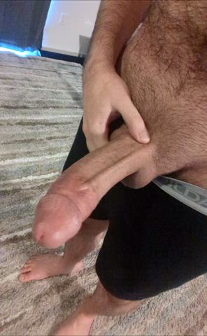 Hungover and horny, felt like showing off my thick morning wood while I was up for
