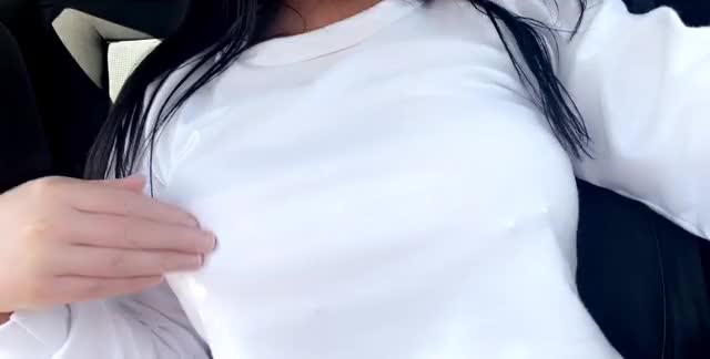 Felt so naughty getting my tits out in the car today [OC] ?
