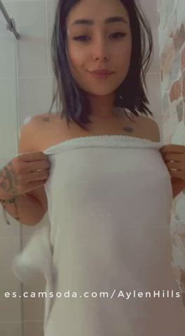 bathroom body camsoda camgirl naked sensual tease teasing towel clip
