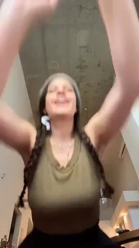 armpit armpits busty cute non-nude pigtails riding teen tiktok tits busty-petite