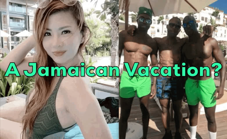 Asian BBC Cheating Cuckold Hotwife Interracial Jamaican Swimsuit Teasing clip