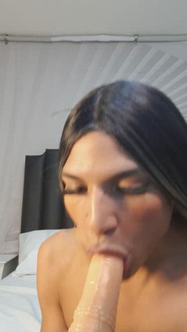 blowjob deepthroat dildo face fuck nsfw taboo toy trans trans woman clip