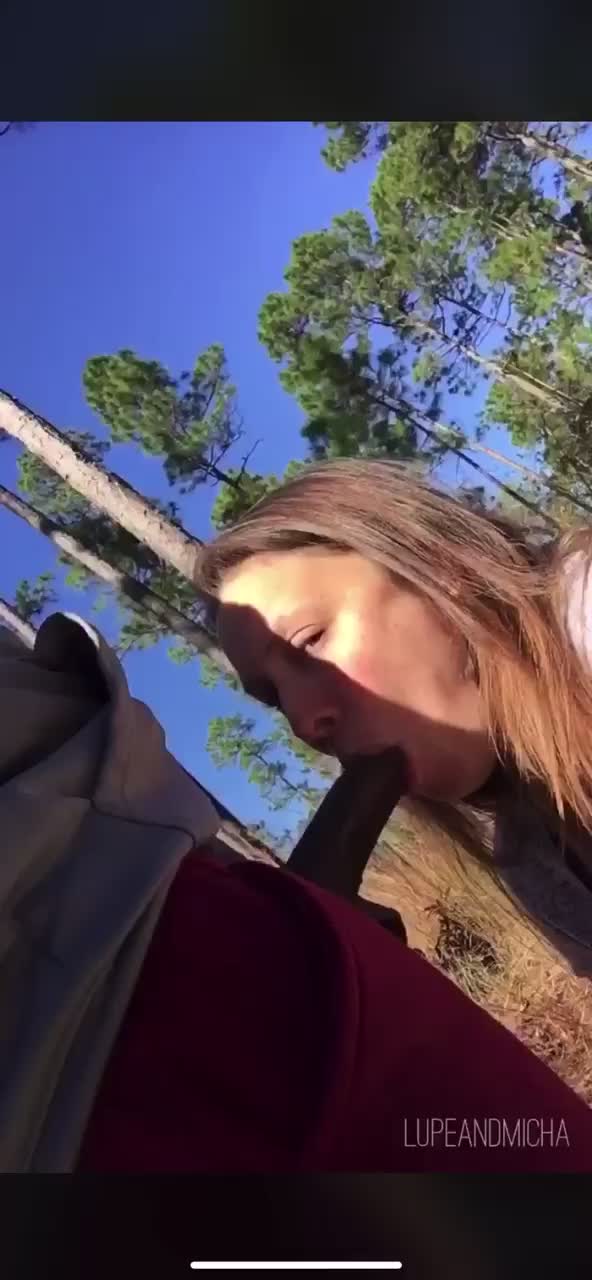 Sucking hubby dick in a state park