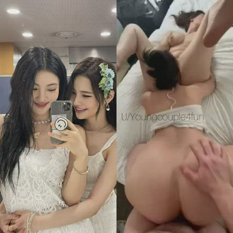 asian celebrity split screen porn threesome clip