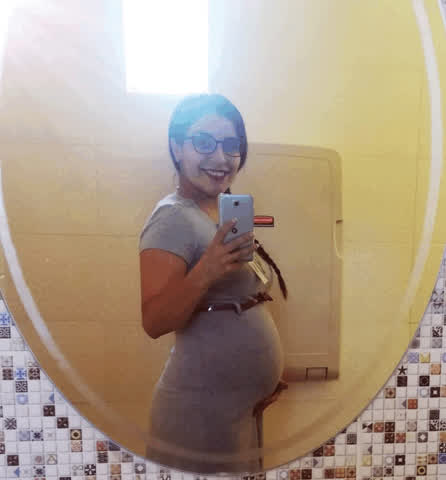 clothed pregnant selfie clip