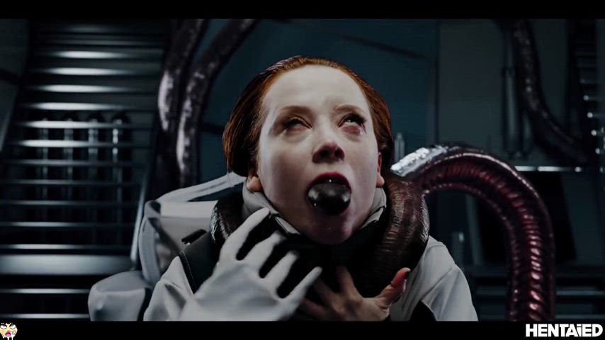 Lottie Magne Tightly Chocked By Alien Tentacles