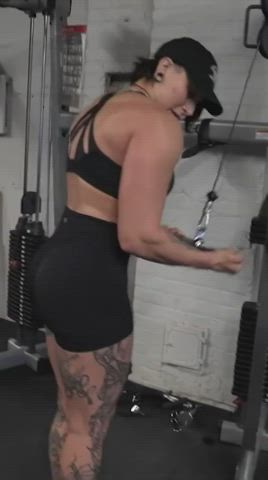 big ass big tits fitness muscles muscular girl wrestling clip