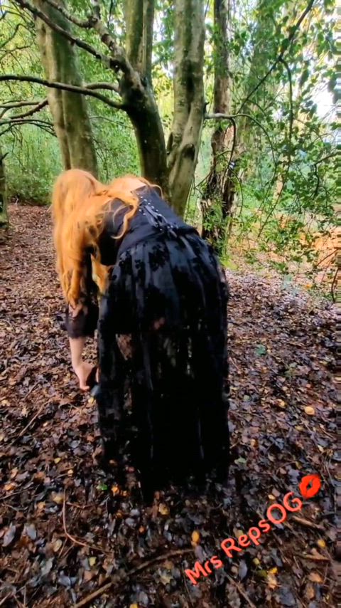 Naughty witch gets fucked in the woods