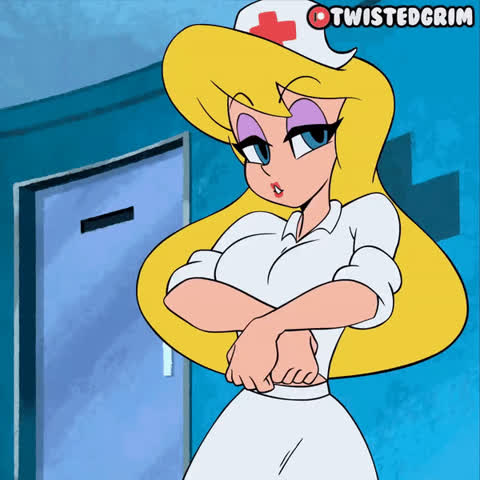 animation blonde cartoon nurse parody titty drop clip