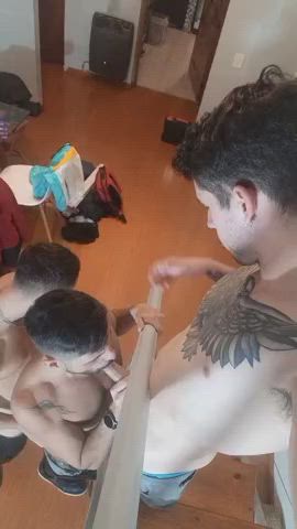 Blowjob Gay Threesome tattedphysique clip