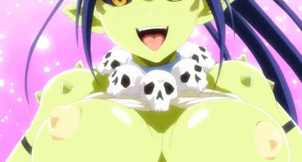 anime big tits bouncing tits monster girl clip