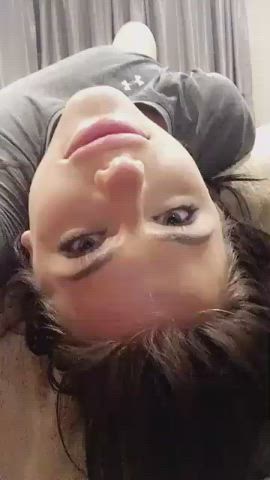 19 Years Old Balls Blowjob Cute Deepthroat Eye Contact Selfie Student Teen clip