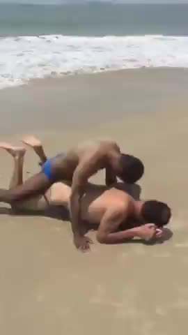 Black Aquaman Fuck Daddy on Beach