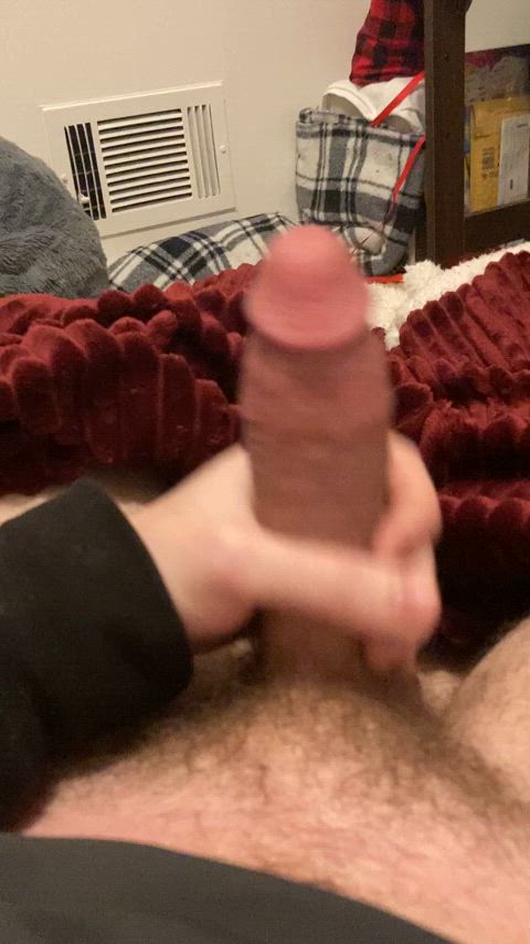 Stroking my long cock, could use a hand