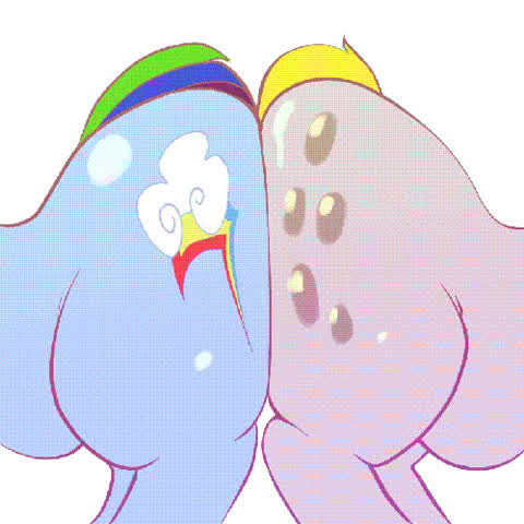 bubble butt cartoon double dildo hentai jiggling lesbian clip