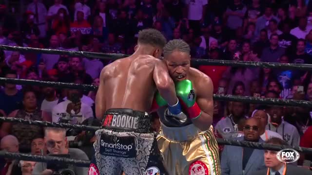 Errol Spence with a crisp left hand counter on Shawn Porter