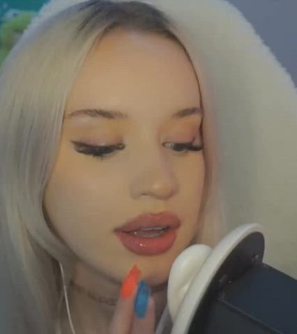 asmr blonde tongue fetish tribute clip