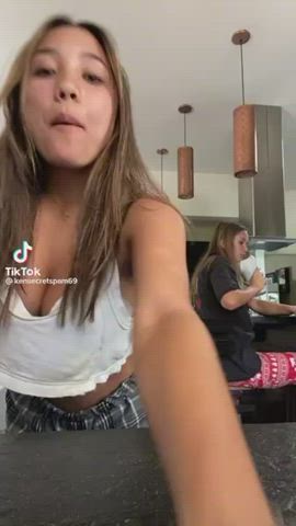 cleavage dancing tiktok clip