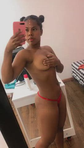 big tits ebony lingerie mirror natural tits sensual thong tits clip