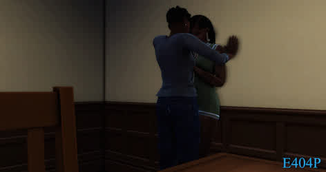 3d ebony ebony couple kissing clip