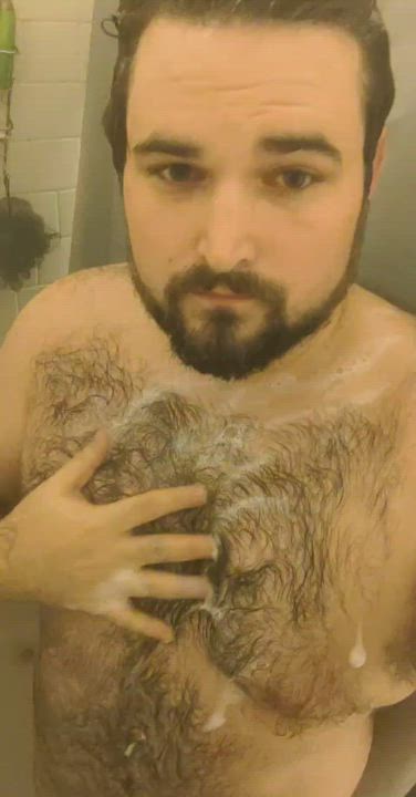 Hairy Jerk Off Shower clip