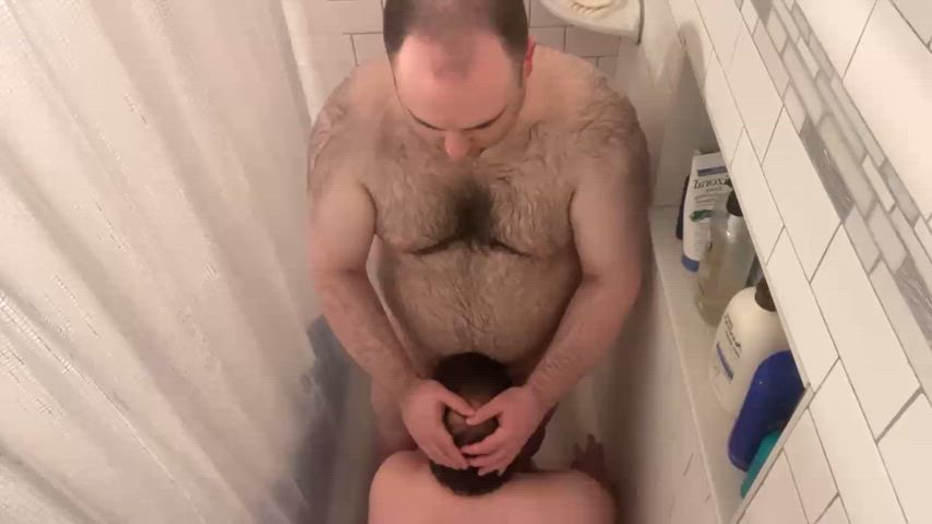 Shower blowjob