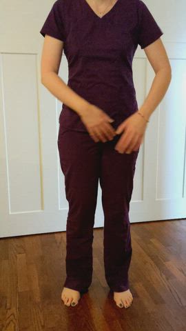 Favorite purple bodysuit under my purple scrubs