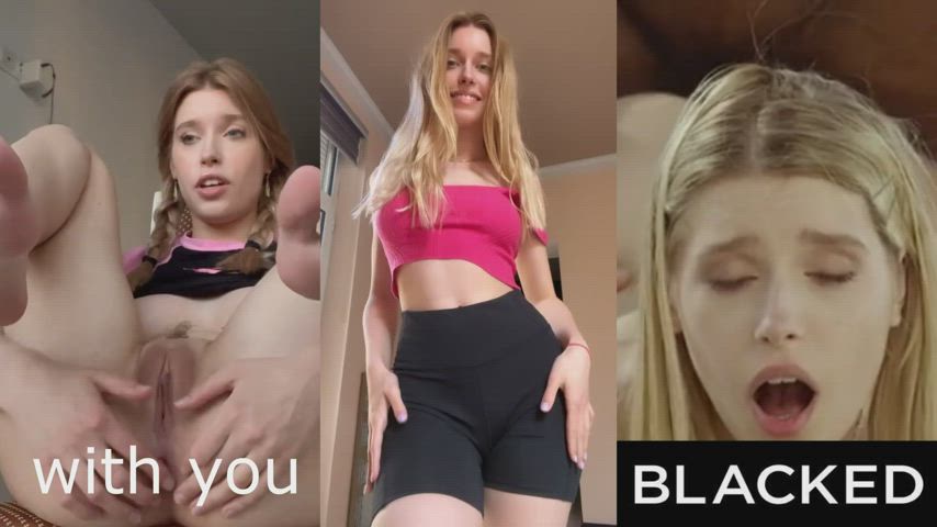 BBC Blowjob Humiliation Split Screen Porn Tease TikTok White Girl clip