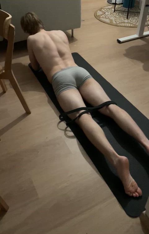 Grab my roommate’s ass when he’s stretching